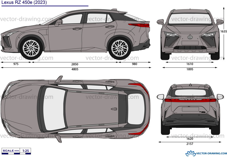 Lexus Rz Design Drawing Lexus RZ 450e – Vector drawing